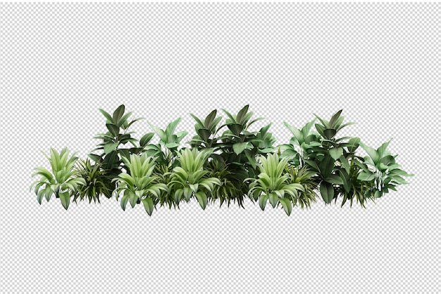 分離された3Dレンダリングのポットの花
