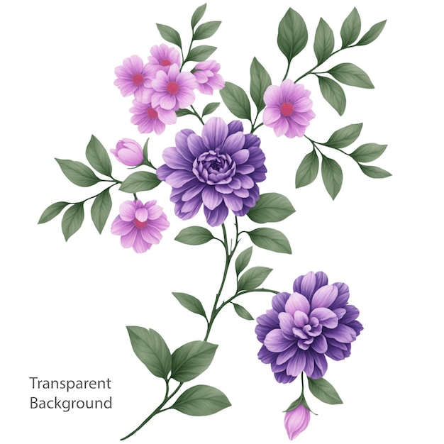 PSD flowers transparent background