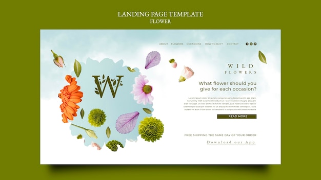 PSD flowershop homepage template