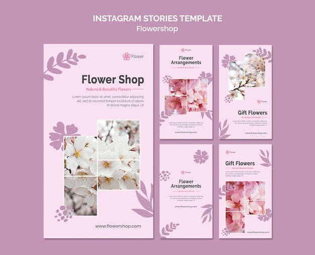 Modello di storie instagram di flowershop