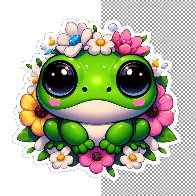 PSD flowery frolic frog's botanical adventure sticker