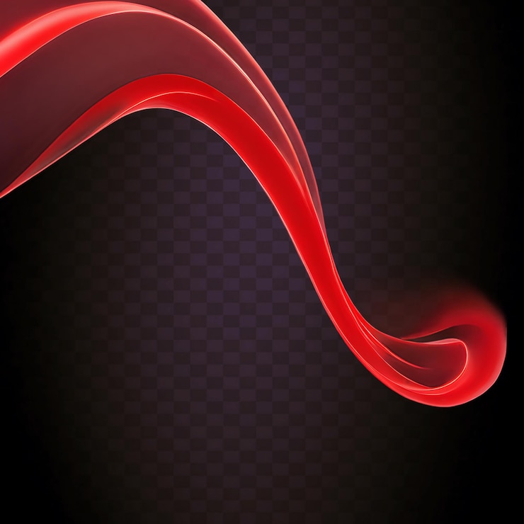 PSD flowing abstract waves on transparent background