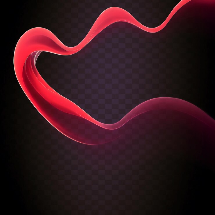PSD flowing abstract waves on transparent background