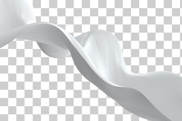 PSD flowing white silk fabric