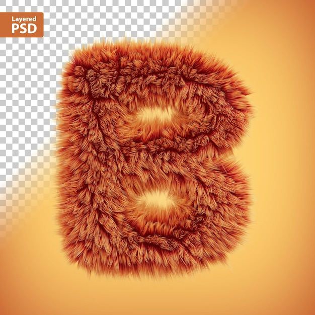 PSD fluffy 3d letter