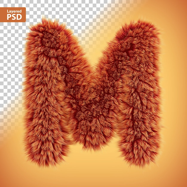 PSD fluffy 3d letter