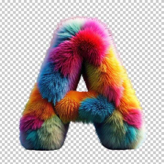 PSD fluffy alphabet letter a