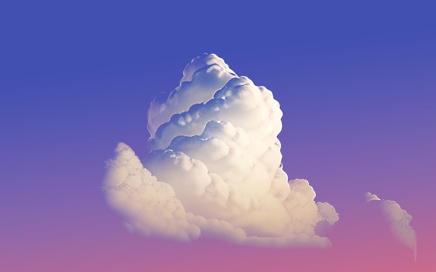 Fluffy cloud psd transparant