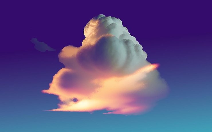 PSD fluffy cloud transparent
