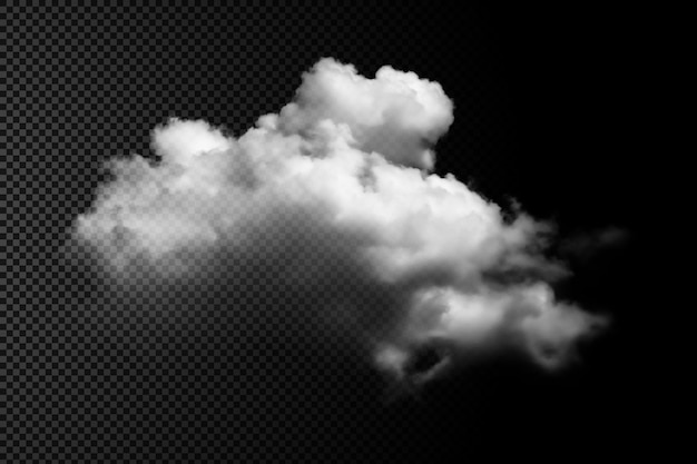 Fluffy Cumulus Cloud Isolated on Transparent Background