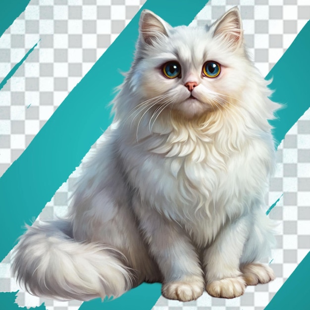 PSD fluffy white cat