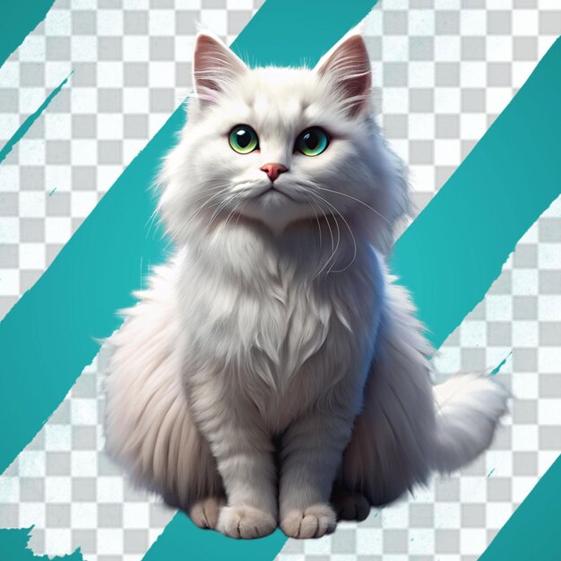 PSD fluffy white cat