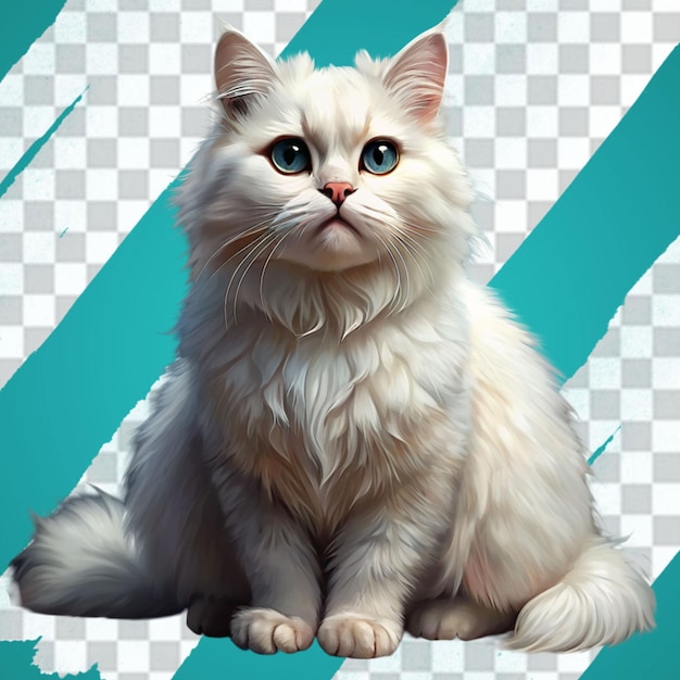 PSD fluffy white cat