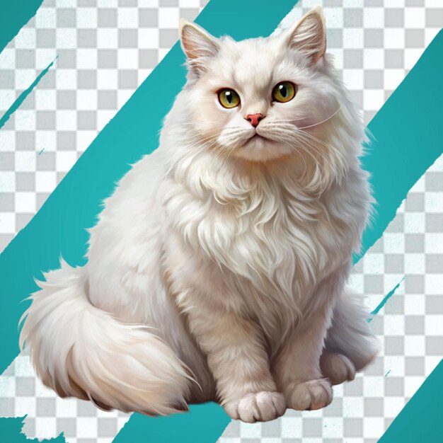 PSD fluffy white cat