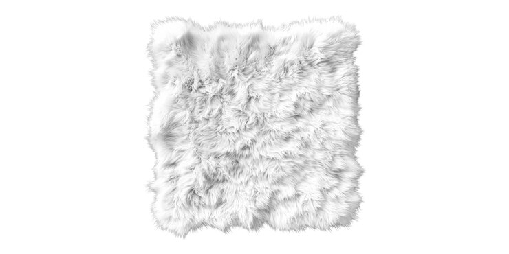 PSD fluffy white fur texture isolated on transparent background