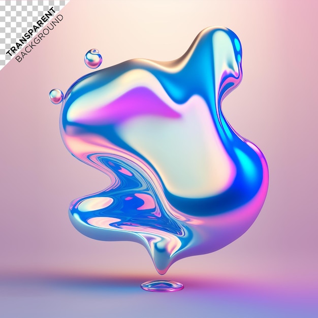 PSD fluid holographic illustration