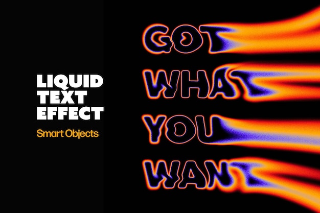 PSD fluid lava text effect