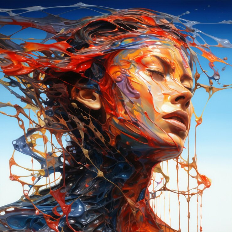 PSD fluid reislin portrait liquid art blending