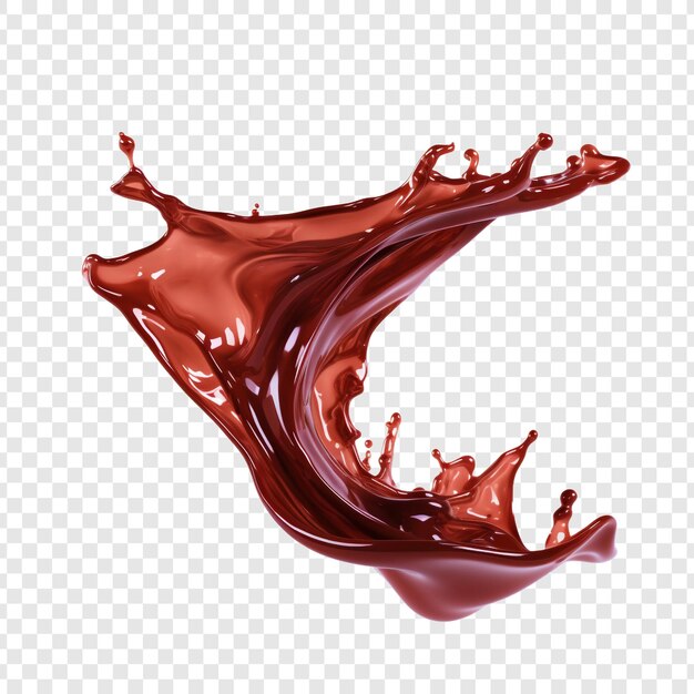 Fluid splashing isolated on transparent background