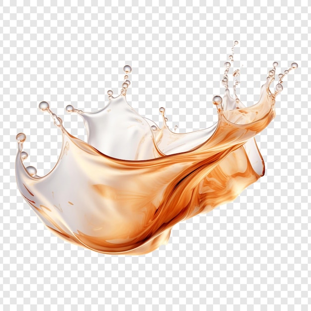 PSD fluid splashing isolated on transparent background