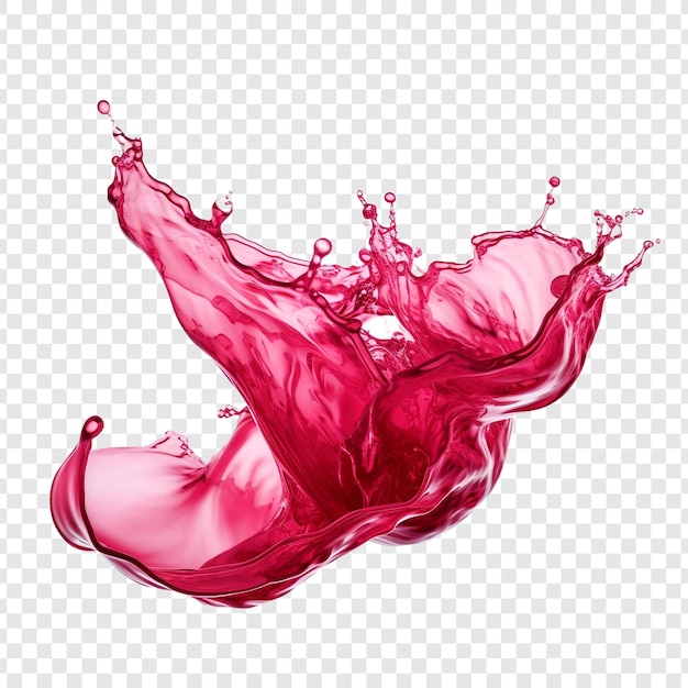 PSD fluid splashing isolated on transparent background