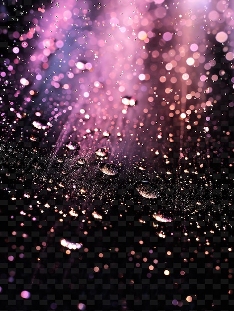 PSD Блестящий дождь с каплями и розовым снегом c png neon light effect y2k collection