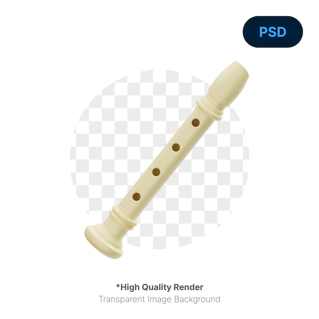 PSD flute 3d icon premium psd