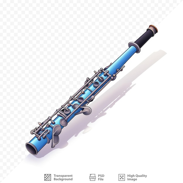 PSD a flute with a blue handle on a white background