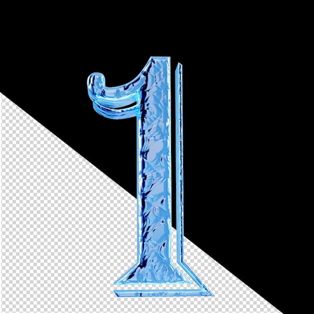 Fluted blue ice 3d symbol front view number 1