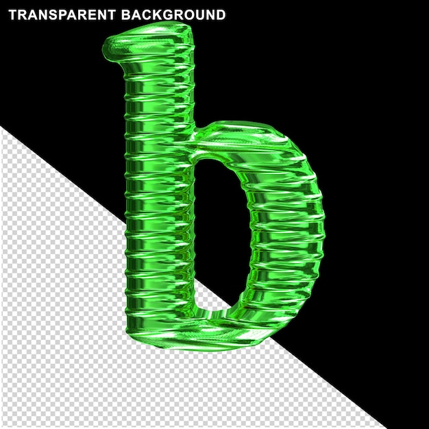 PSD fluted green letter b