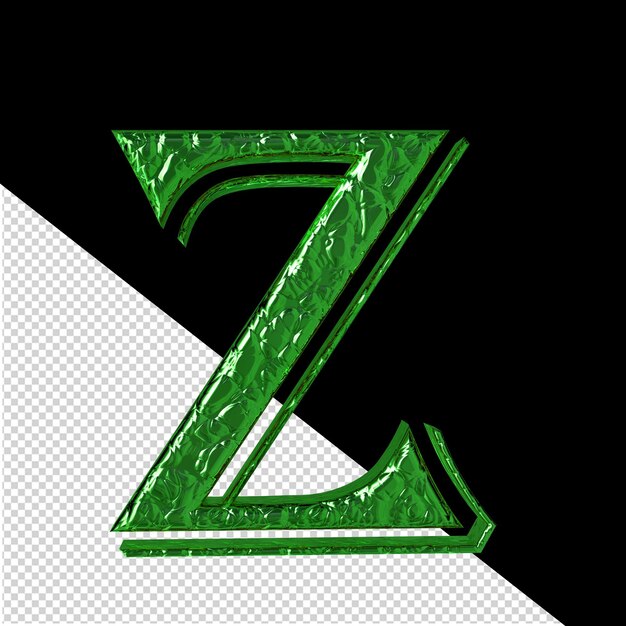 PSD fluted green symbol front viewletter z