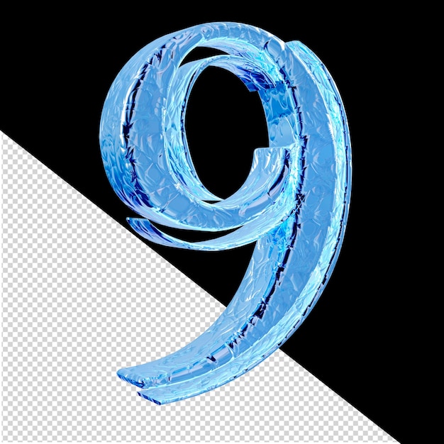 Fluted ice 3d symbol left side view number 9