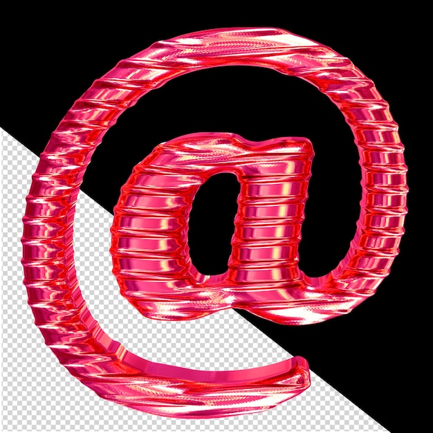 Fluted pink 3d symbol