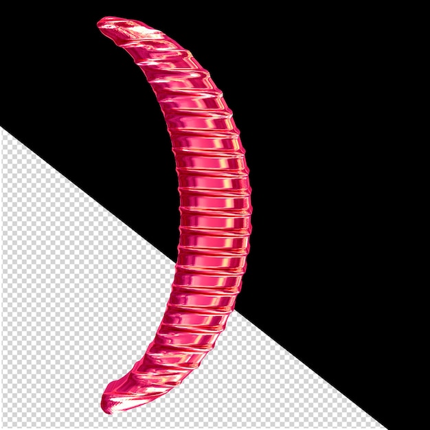 Fluted pink 3d symbol