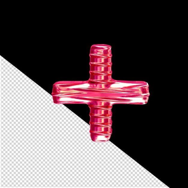 PSD fluted pink 3d symbol