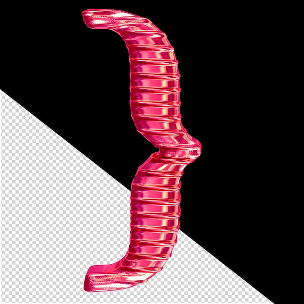 Fluted pink 3d symbol