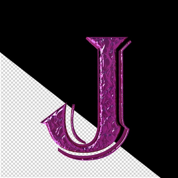 PSD fluted purple symbol letter j