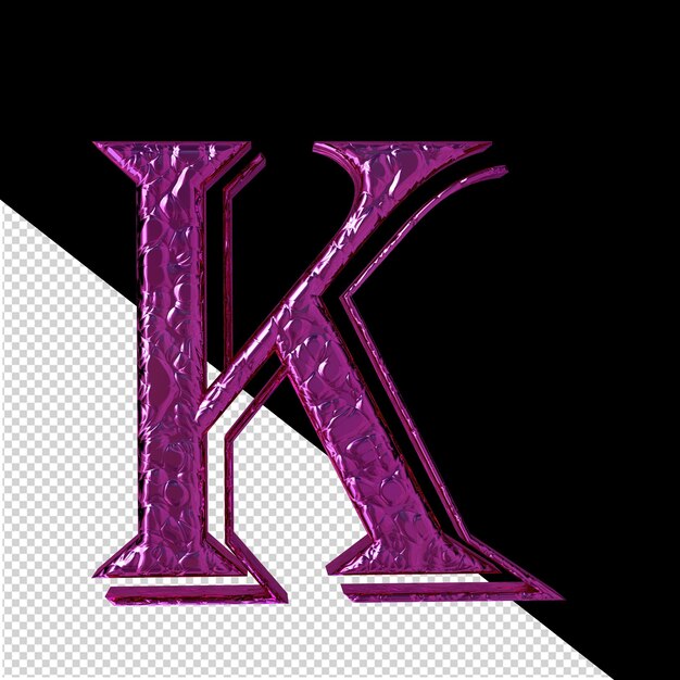 Fluted purple symbol letter k