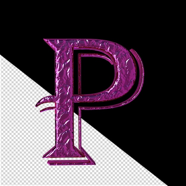 PSD fluted purple symbol letter p