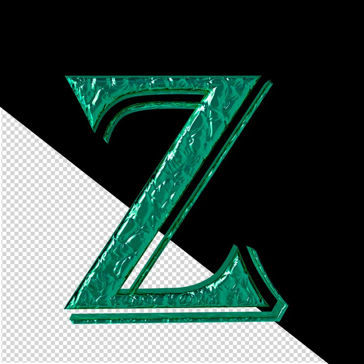 PSD 溝付きターコイズ 3 d シンボル正面図文字 z