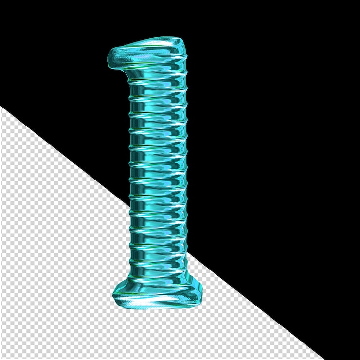 PSD fluted turquoise symbol letter l