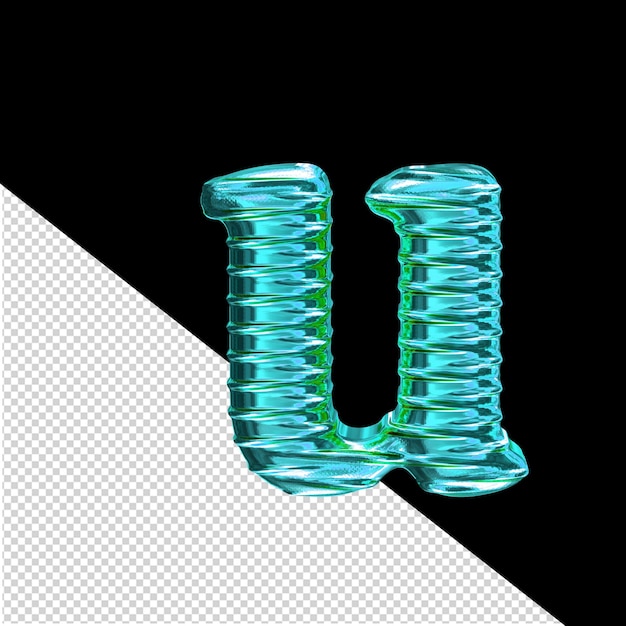 Fluted turquoise symbol letter u