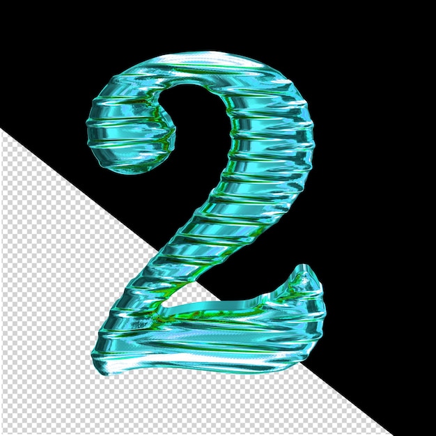 PSD fluted turquoise symbol number 2