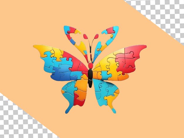 Flutterende hoop pullzz puzzle vlinder voor autisme bewustzijn pngquot