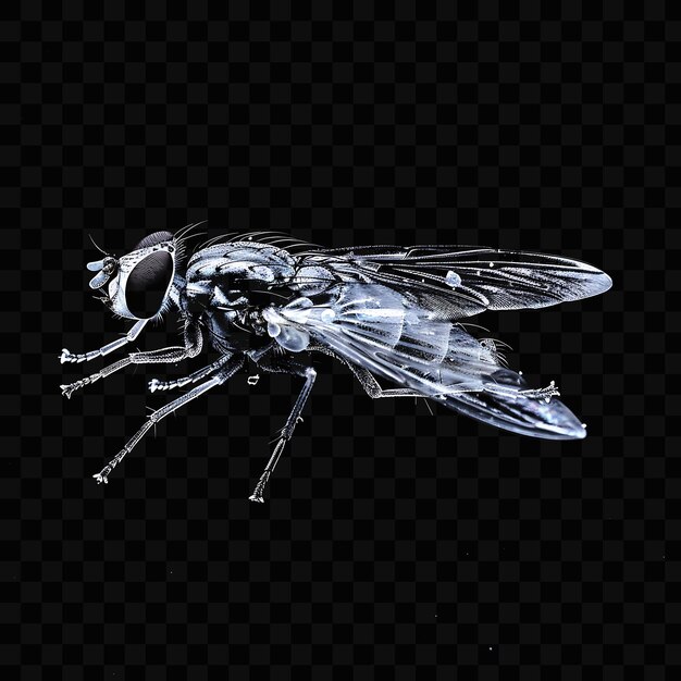 A fly that is on a black background