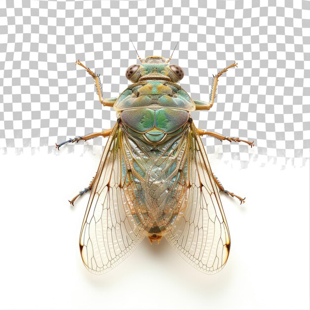 PSD a fly with a green face and a green head