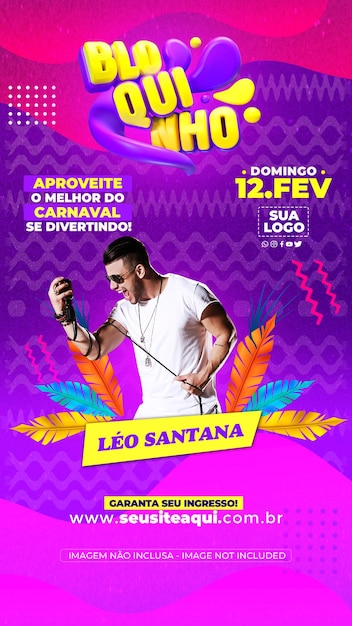 PSD flyer 3d carnevale evento brasiliano