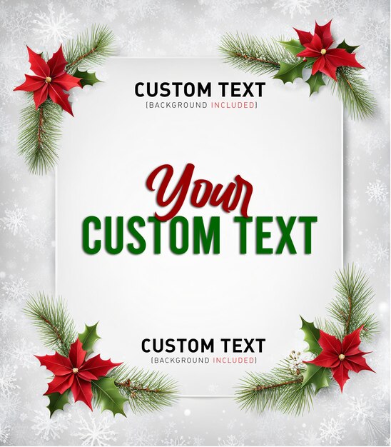 PSD flyer background white text effect merry christmas psd