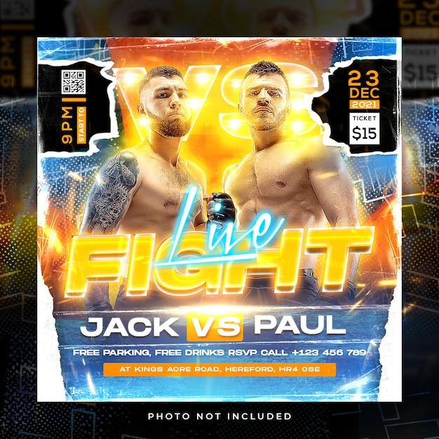 Flyer boxing post premium psd