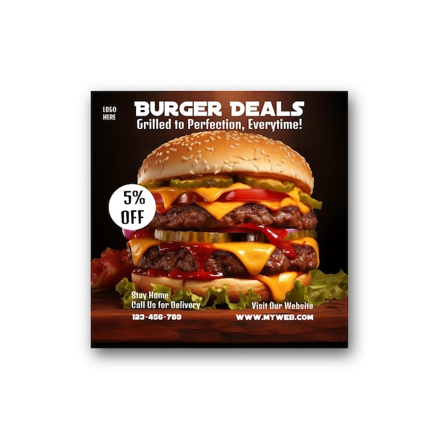 PSD flyer burger dla twojego biznesu psd